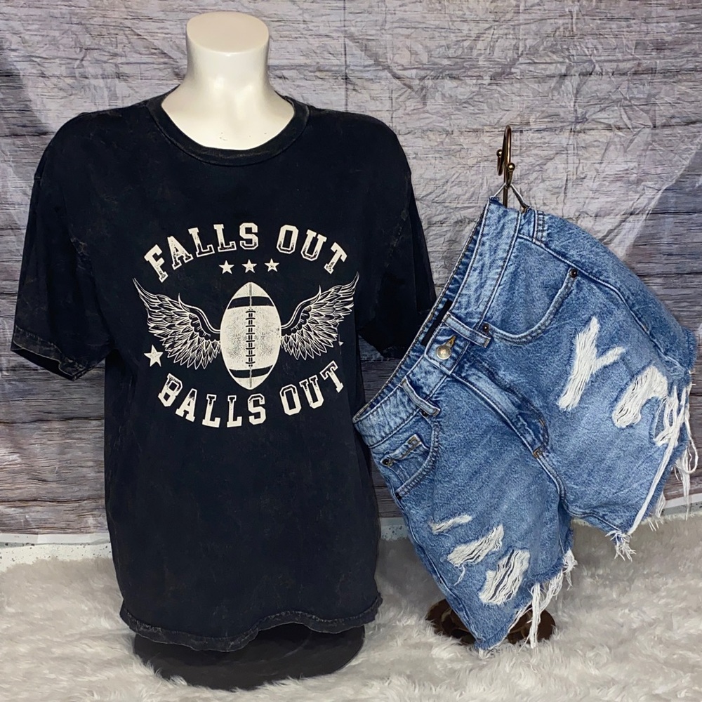 HRT & LUV  Oversized Short Sleeve Football Graphic Tee